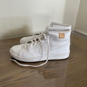 Nike White and Tan High-Top Sneakers